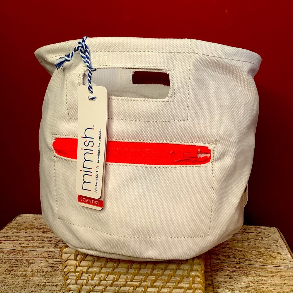 Mimish Vanilla Bean Storage Bin Round Canvas 100% CottonWith Zipper & St…